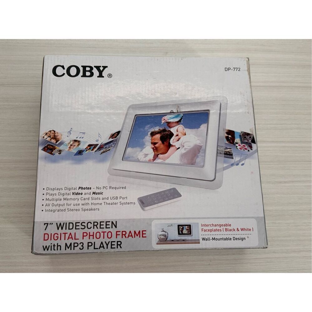 COBY 7 WIDESCREEN DIGITAL PHOTO FRAME with MP3 PLAYER
